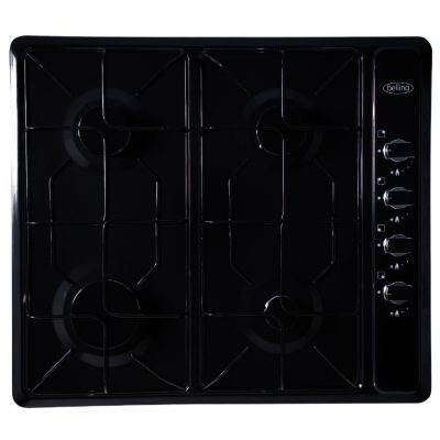 Belling GHU60GE MK2 BK 60cm Gas Hob with Enamel Pan Supports in Black